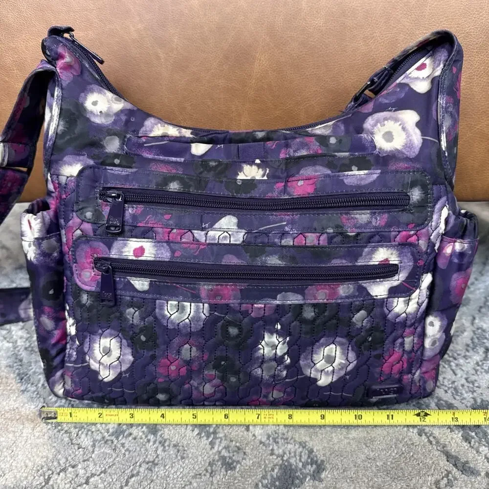 Lug Camper SE Quilted Crossbody Bag Blooming Floral Pockets Travel Purse